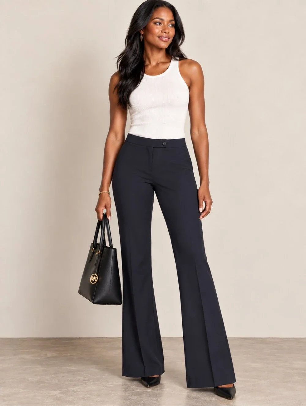 ❤️ MICHAEL MICHAEL KORS BERKELEY FIT FLARE TROUSERS / PANTS, 6 (28)